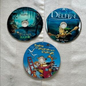 Disney and Animated Movie Bundle of 3 DVDs In Spanish